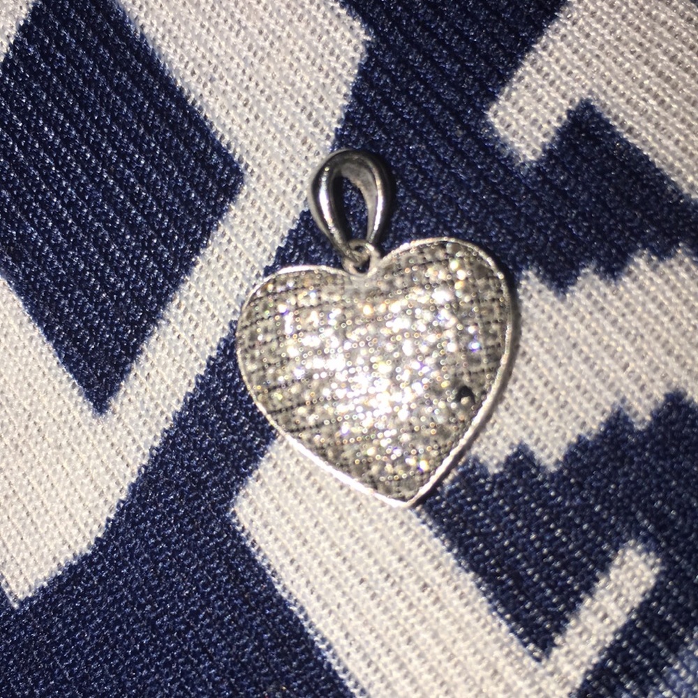 Diamond necklace heart charm
